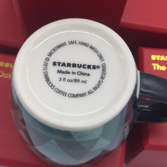 Starbucks The Dot Collection 3oz Mini Coffee Espresso Mugs Set of 6 - Picture 7 of 7
